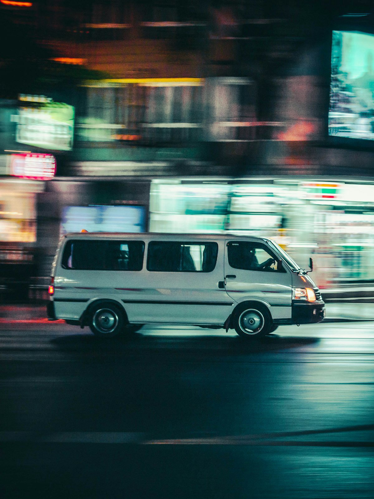 Passenger van on the open highway between Moldova and Bulgaria